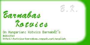 barnabas kotvics business card